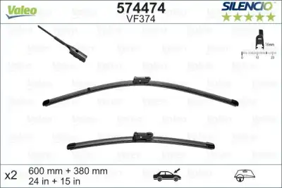 Silecek 60 38Cm X2 Flat Blade Muz Tipi Audi A1 11 Vw Polo 09 - 1. Görsel
