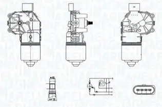 Silecek Mekanizma Motoru Arka MAGNETI MARELLI 064350006010
