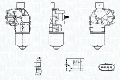 Silecek Mekanizma Motoru Arka MAGNETI MARELLI 064350006010 - 1. Görsel