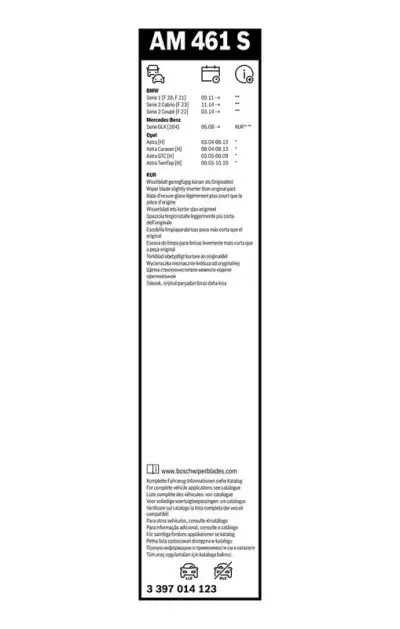 Silecek Süpürgesi Aerotwin Multi-Clip BOSCH 3 397 014 123 - 7. Görsel