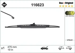 Silecek Süpürgesi Ön  475 mm - 19 inç SWF 116623