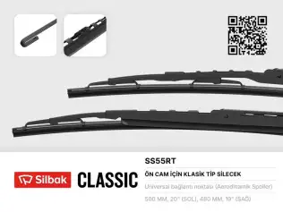 Silecek Süpürgesi Ön  500/480 mm - 20/19 inç SILBAK SS55RT