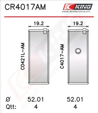 Biyel Yatak Çanağı KING CR4017AM0.5