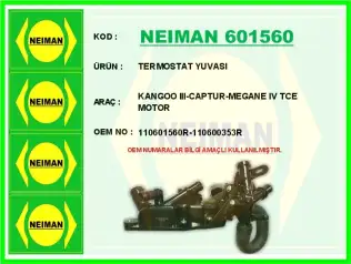 Termostat Gövdesi  BESCHER 601560