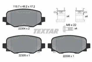 TEXTAR 2230401 Fren Balatası Arka