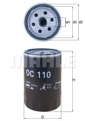MAHLE OC110 Yağ Filtresi - 1. Görsel