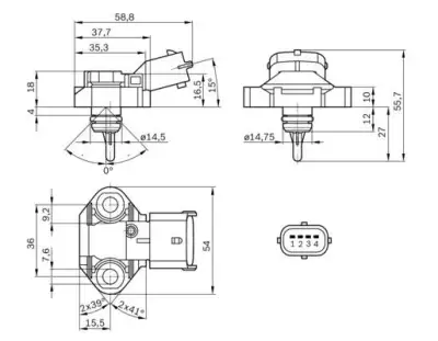 BOSCH 0261230112 Yakıt Basınç/Sıcaklık Sensörü - 6. Görsel