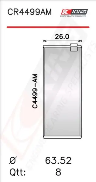 Biyel Yatak Çanağı KING CR4499AM0.75