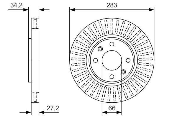 BOSCH 0986479W69 Fren Diski Ön