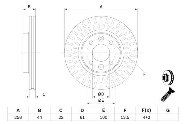 BOSCH 0986479A86 Fren Diski Ön - . Görsel