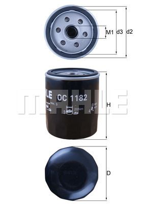 MAHLE OC1182 Yağ Filtresi