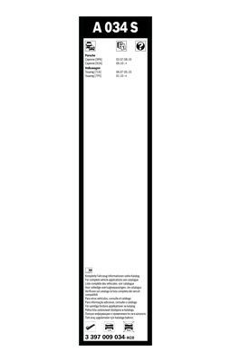 BOSCH 3397009034 Silecek Süpürgesi Ön Takım - . Görsel