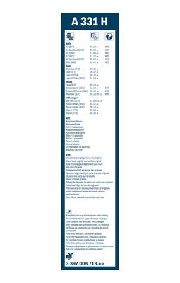 BOSCH 3397008713 Silecek Süpürgesi Arka - . Görsel