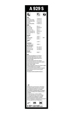 BOSCH 3397118929 Silecek Süpürgesi Ön Takım - . Görsel