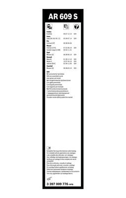 BOSCH 3397009776 Silecek Süpürgesi Ön Takım - . Görsel
