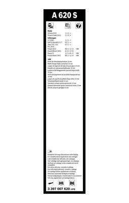 BOSCH 3397007620 Silecek Süpürgesi Ön Takım - . Görsel