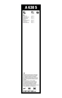 BOSCH 3397007638 Silecek Süpürgesi Ön Takım - . Görsel