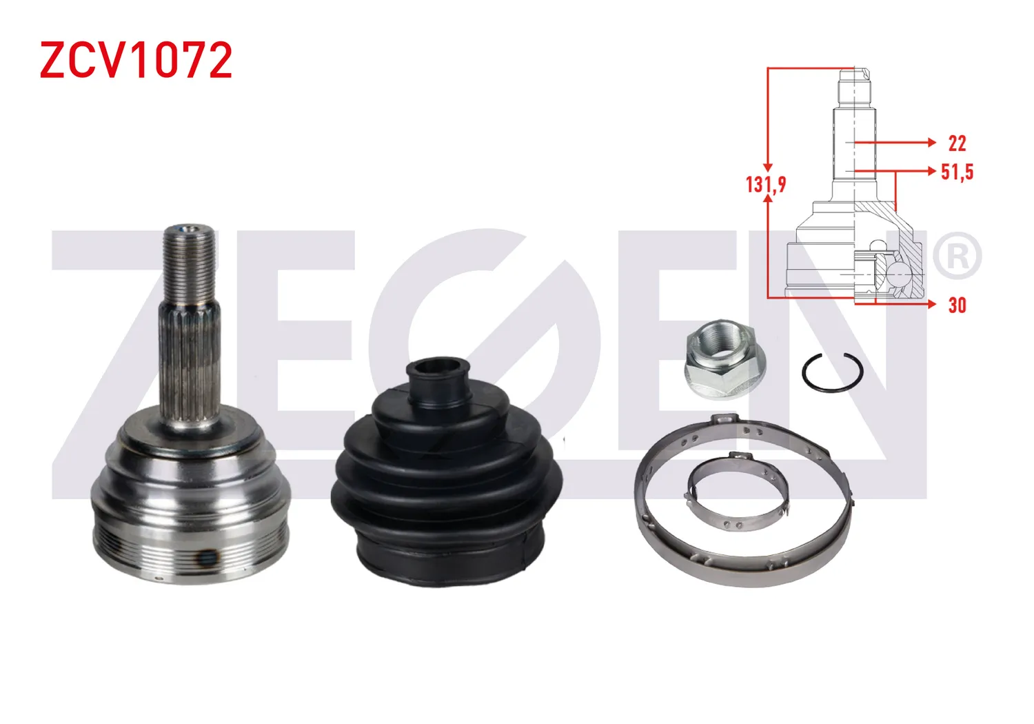 Aks Kafası Ön Dış Sağ veya Sol ZEGEN ZCV1072