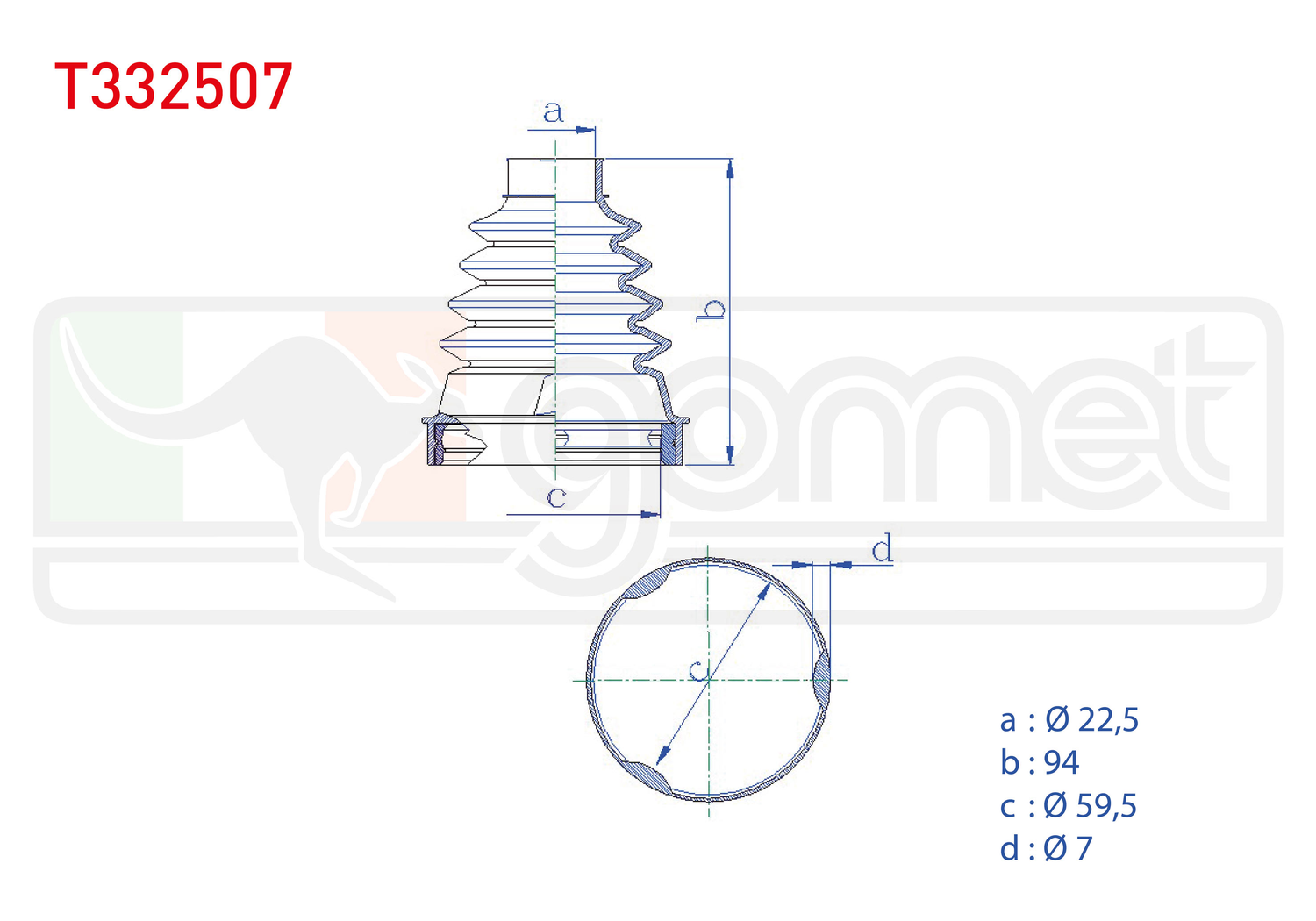 Aks Körüğü Ön İç Sağ veya Sol GOMET T332507