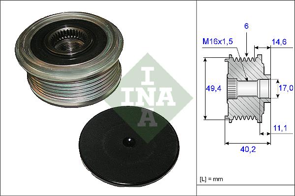 INA 535012410 Alternatör Kasnağı - . Görsel