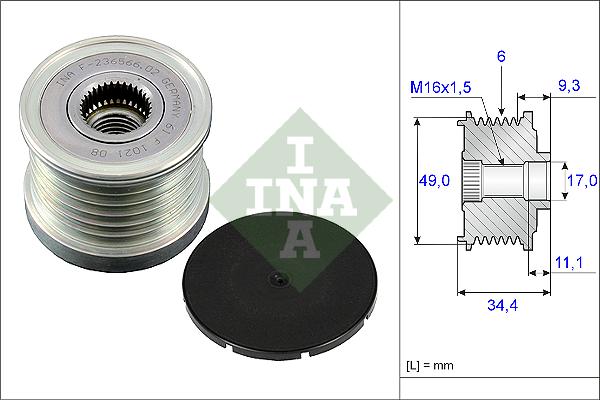 INA 535007510 Alternatör Kasnağı - . Görsel