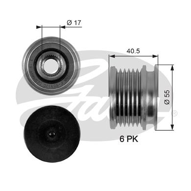 GATES OAP7057 Alternatör Kasnağı - . Görsel