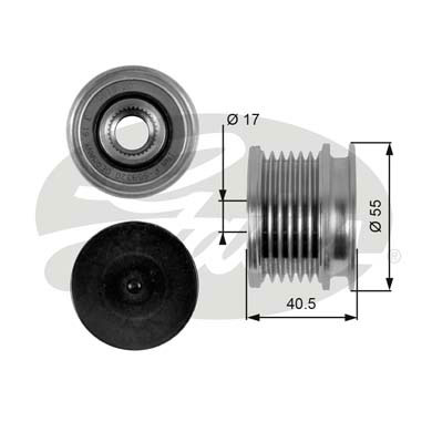 GATES OAP7057 Alternatör Kasnağı - . Görsel