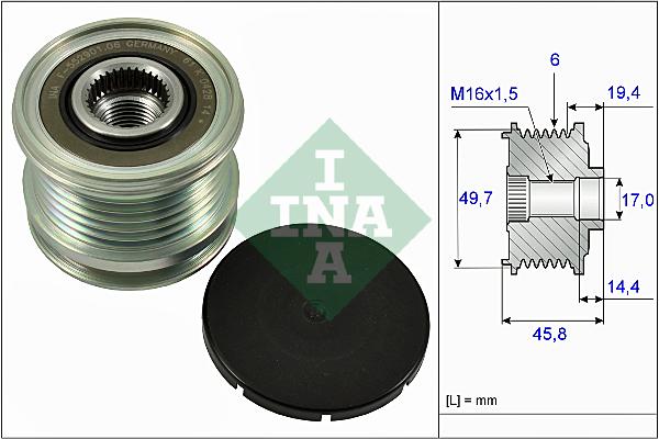 INA 535016810 Alternatör Kasnağı - . Görsel