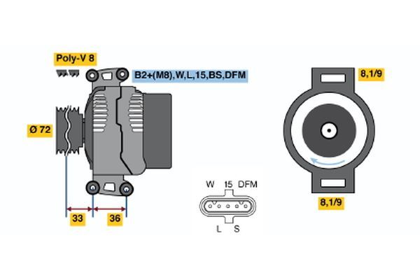 Alternatör Ncb1 28V - . Görsel