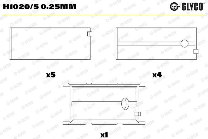 Krank Mili Yatak Çanağı GLYCO H1020/5 0.25mm