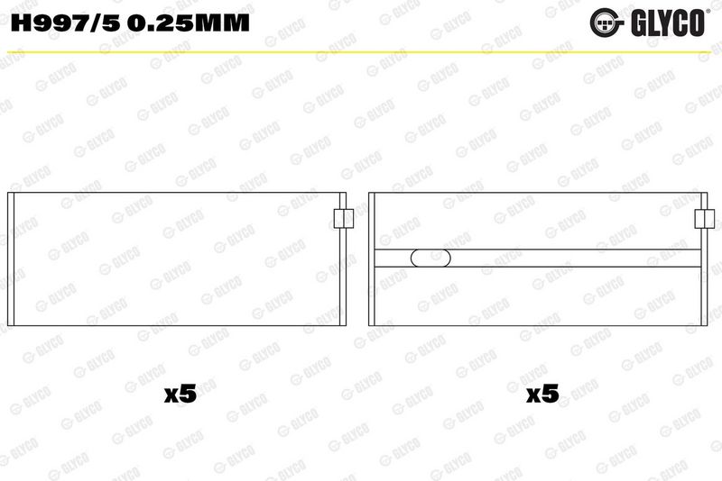 Krank Mili Yatak Çanağı GLYCO H997/5 0.25mm