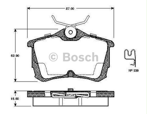 BOSCH 0986424661 Fren Balatası Arka - . Görsel