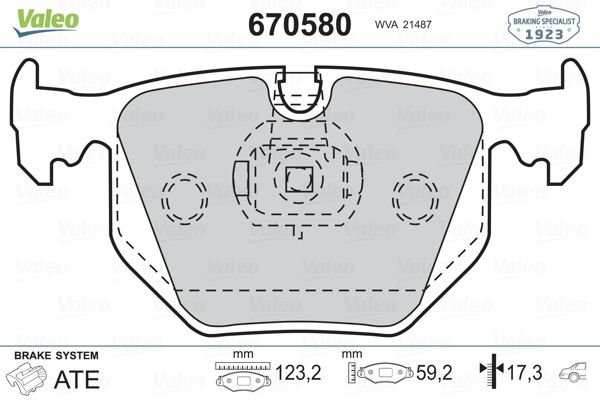 VALEO 670580 Fren Balatası Arka