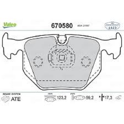VALEO 670580 Fren Balatası Arka - . Görsel