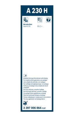 BOSCH 3397006864 Silecek Süpürgesi Arka - . Görsel