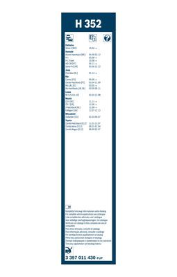 BOSCH 3397011430 Silecek Süpürgesi Ön Takım - . Görsel