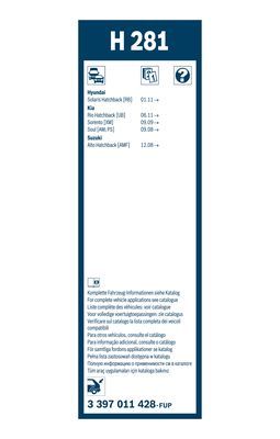 BOSCH 3397011428 Silecek Süpürgesi Arka - . Görsel