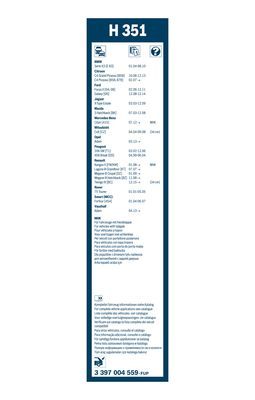 BOSCH 3397004559 Silecek Süpürgesi Arka - . Görsel