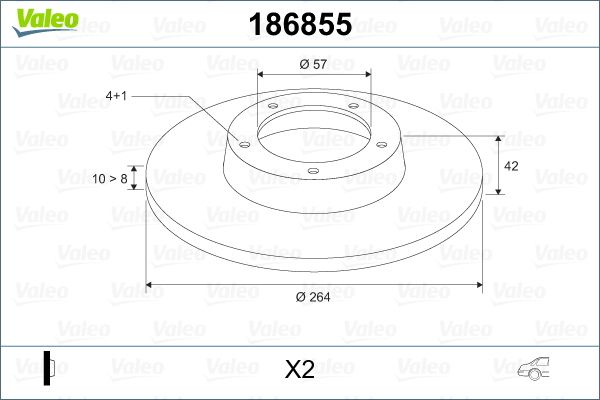 VALEO 186855 Fren Diski Arka