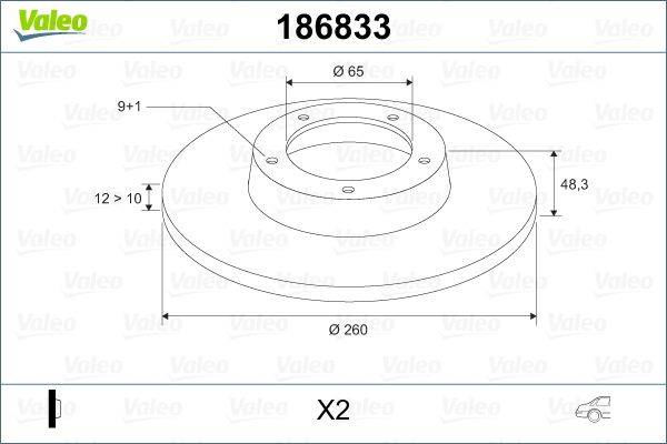VALEO 186833 Fren Diski Arka
