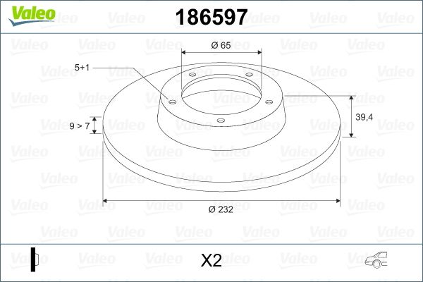 VALEO 186597 Fren Diski Arka
