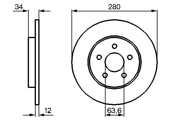 BOSCH 0986479068 Fren Diski Arka - . Görsel