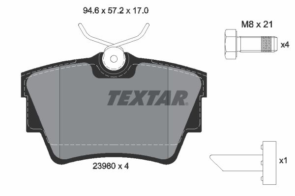 TEXTAR 2398001 Fren Balatası Arka