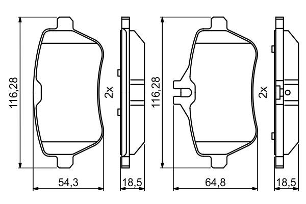 BOSCH 0986494790 Fren Balatası Arka - . Görsel
