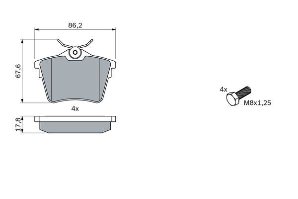 BOSCH 0986494095 Arka Fren Balatası - . Görsel