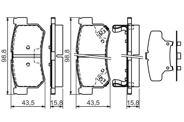 BOSCH 0986494237 Arka Fren Balatası - . Görsel
