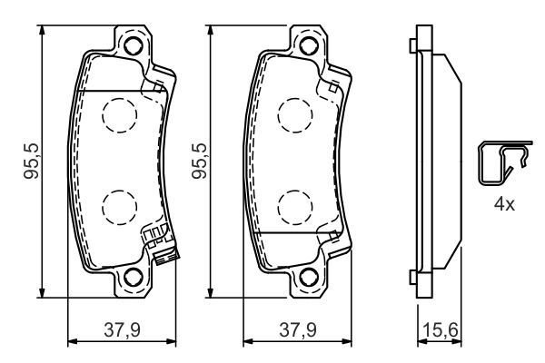 BOSCH 0986424790 Arka Fren Balatası - . Görsel