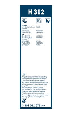 Arka Silecek Ad. 300Mm Supurgesi İ30 988501H000 - . Görsel