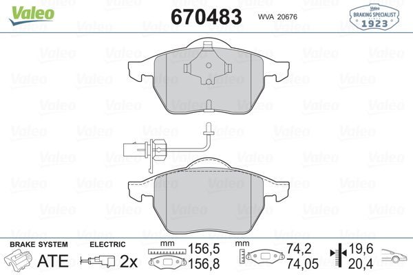 VALEO 670483 Fren Balatası Ön