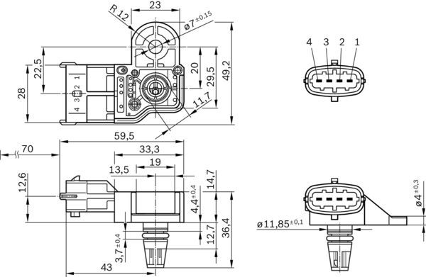 BOSCH 0261230302 Basınç Sensörü - . Görsel